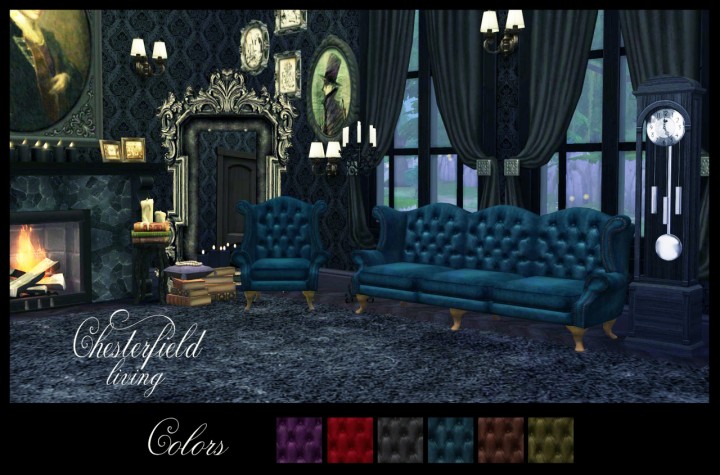 Chesterfield Queen Anne Sofa by Brial Immortelle - Liquid Sims