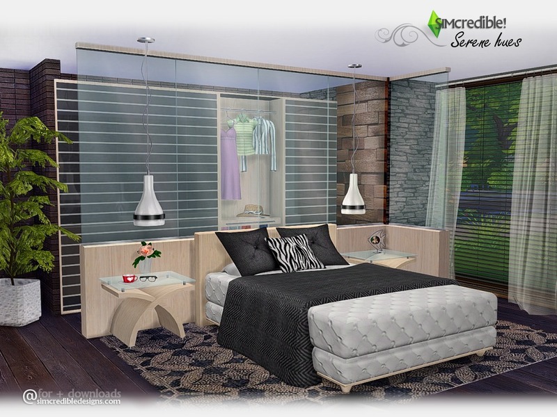 'Serene Hues' Bedroom by SIMcredible! - Liquid Sims