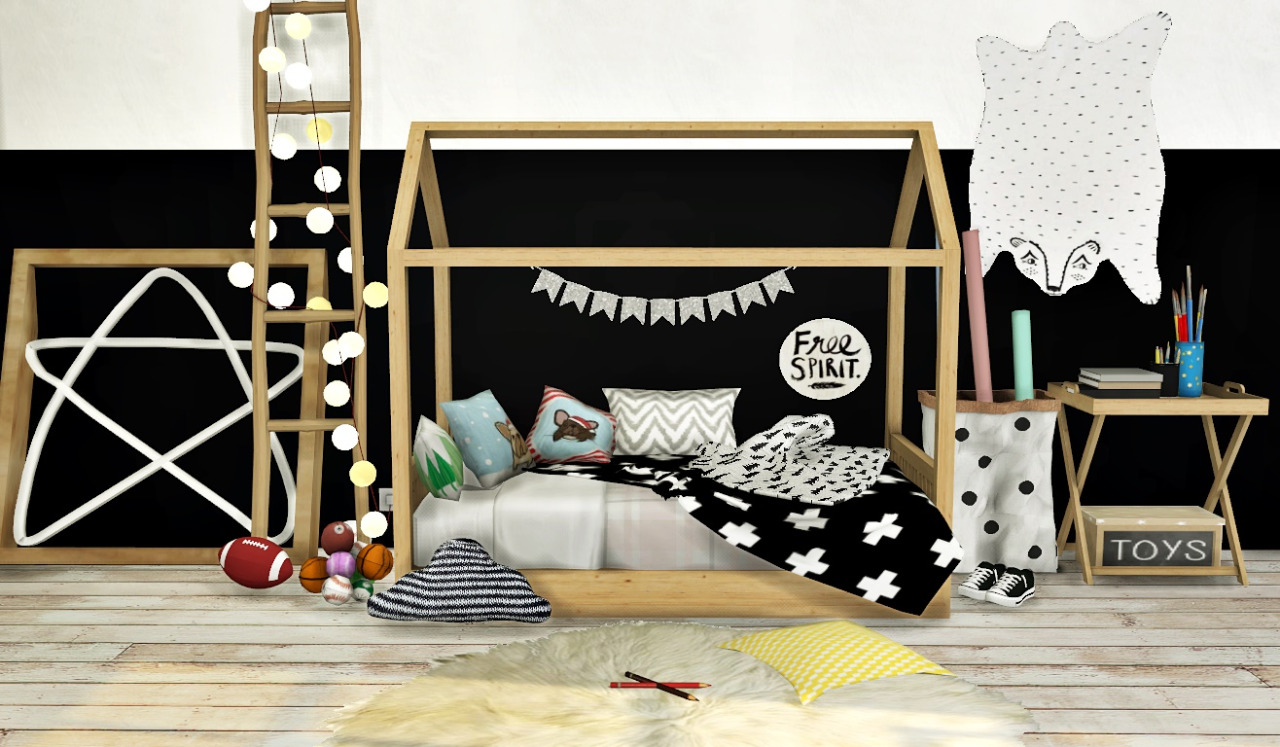Bambooko Toddler Bed and Blanket by MXIMS Liquid Sims