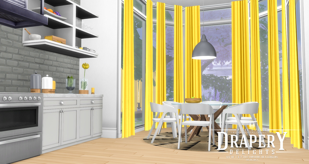 'Drapery Delights' Curtain Set by Peacemaker IC Liquid Sims