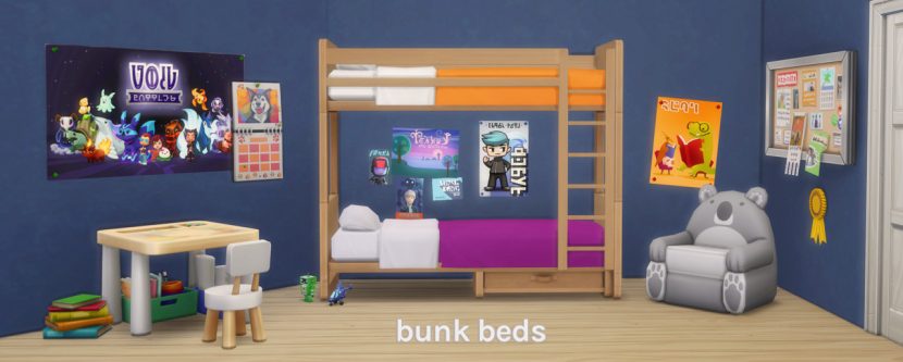 University Life Beds Conversion By, How To Build Cool Bunk Beds Sims 4
