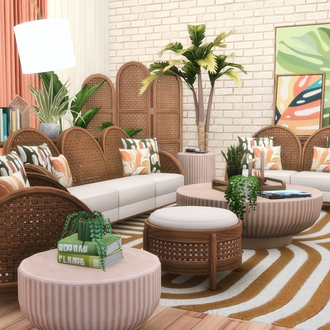 Bowed Contemporary Rattan Living by Peacemaker IC Liquid Sims